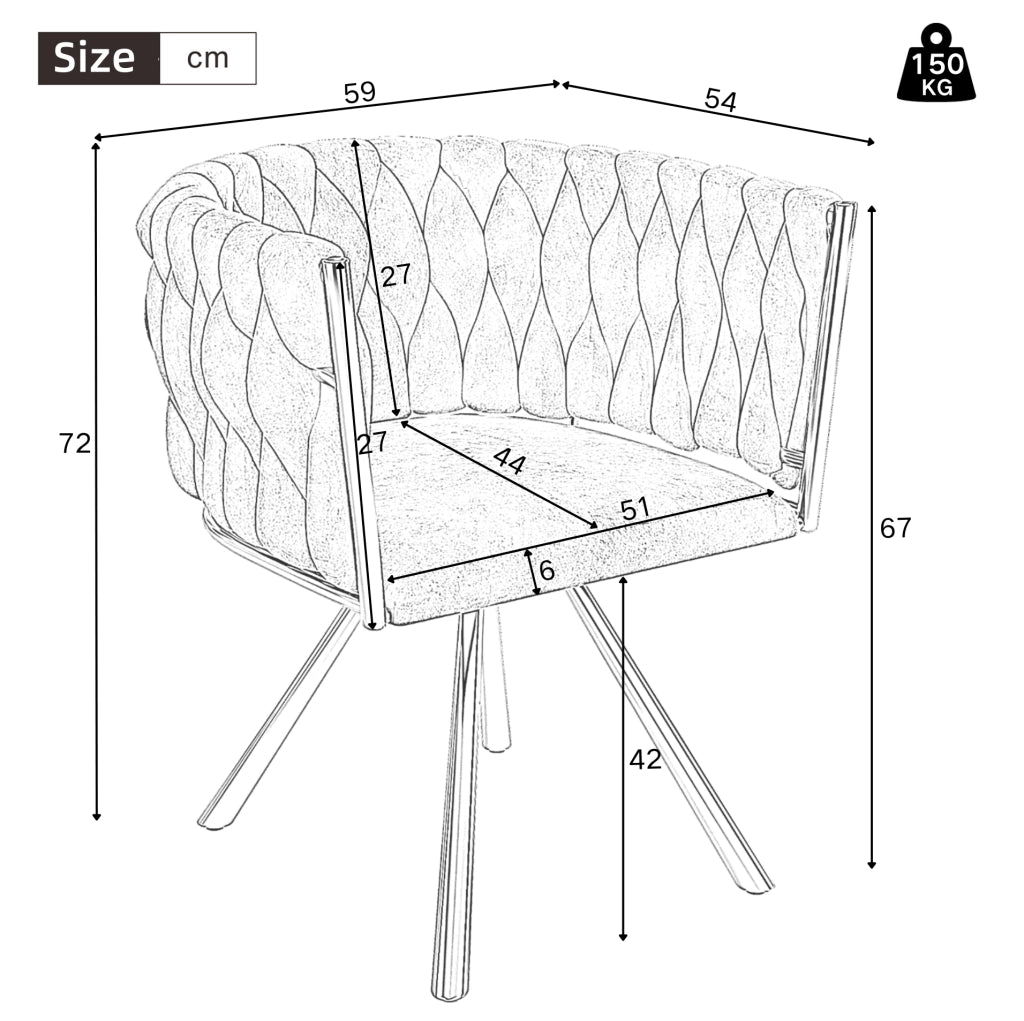 Set di 6 sedie girevoli da pranzo con schienale ergonomico in velluto grigio