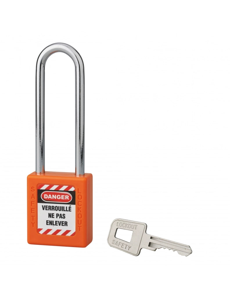 Lucchetto con arco in acciaio Ø 6 x 76 mm, arancione – THIRARD