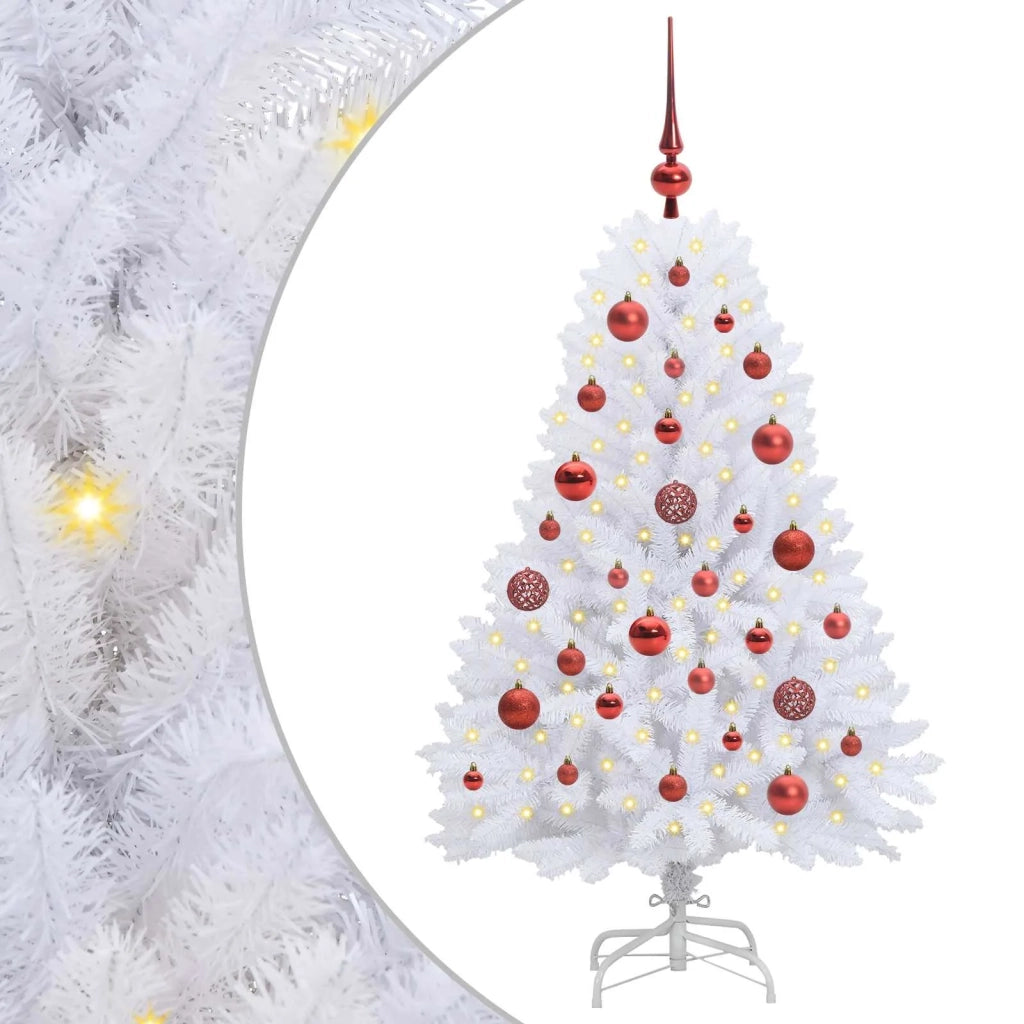 Albero di Natale Artificiale-Albero Natalizio con Rami Pieghevoli Bianco 120 cm 966612