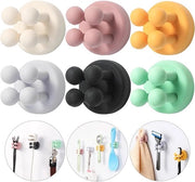 6 pezzi di supporti per spazzola da denti in silicone - supporto per spazzola da denti - multifunzionale gancio - supporto per raschietto impermeabile all'acqua - adesivo autoattacco per la parete e singolo gancio - per bagno, cucina, soggiorno, ufficio
