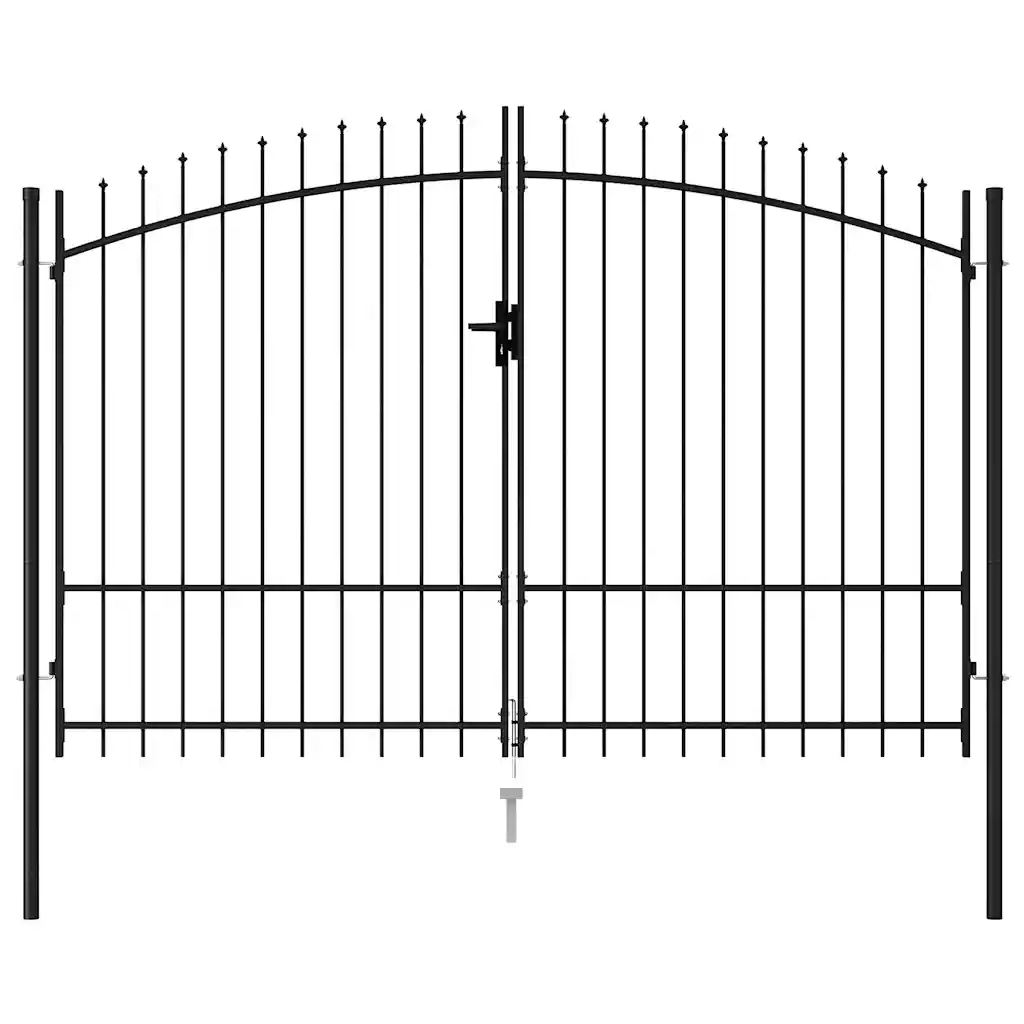 Cancello per recinzione Woerden Doppia porta con punta superiore 299,5x249,5 cm 145738