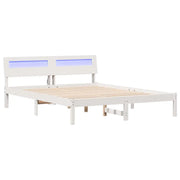 Letto matrimoniale | Letto per adulti | Struttura del letto Bianco 150 x 200 cm Pino massello