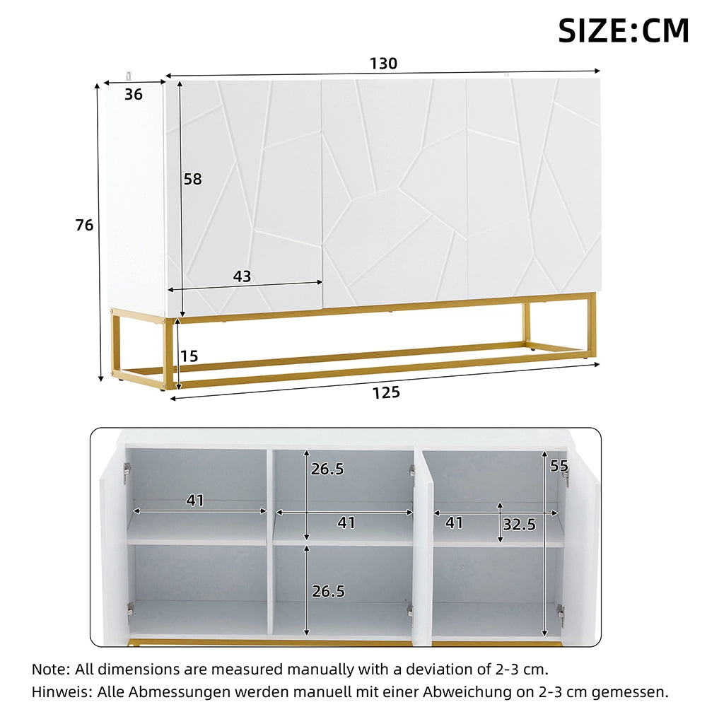 Buffet - Xylo - 4 scomparti 130cm lucido