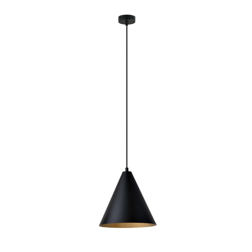 Lampada a sospensione Rebel nera oro Emibig E27 Ø24