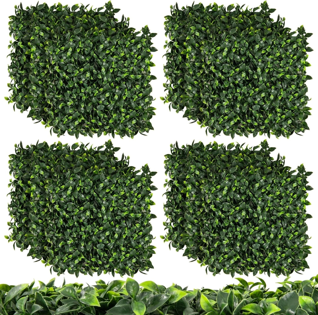 12 Pezzi di Pannelli Artificiale da Parete 50,5 x 50,5 cm, Pannelli di Muschio Perpetuo, Siepi e Recenzione Artificiale Effetto Realistico da Casa e Ufficio (Gardenia bicolore)