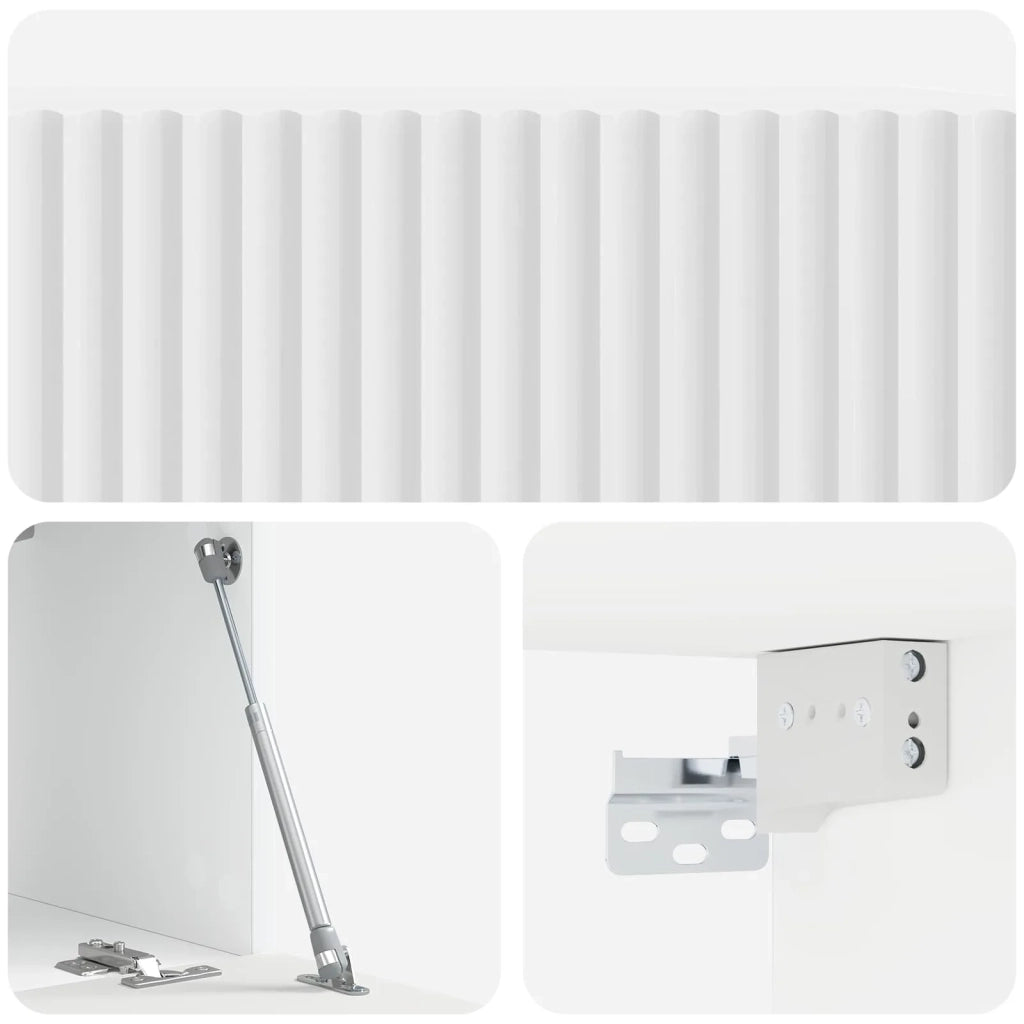 Mobile Porta TV da Muro-Credenza per TV sospesa Bianco Lucido 59,5 x 31 x 30 cm 639278