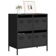 Credenza Nera 68x39x73,5 cm in Acciaio Laminato a Freddo 851256