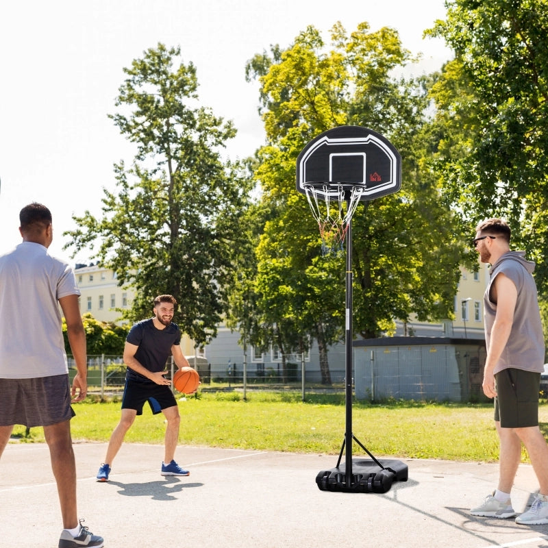 Canestro da basket da esterno per ragazzi, supporto regolabile in altezza da 160 a 210 cm con ruote.