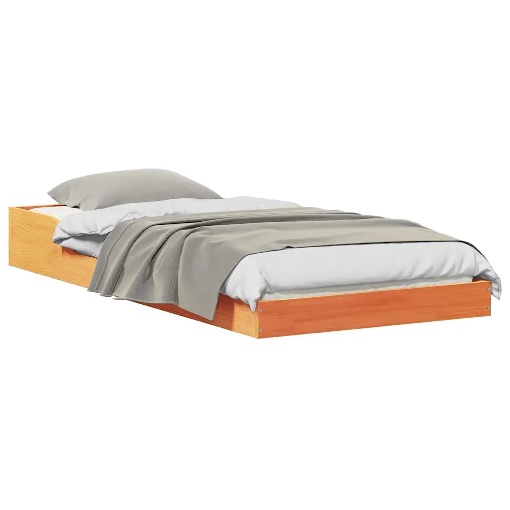 Struttura del letto Marrone cerato 100 x 220 cm Pino massello 873372