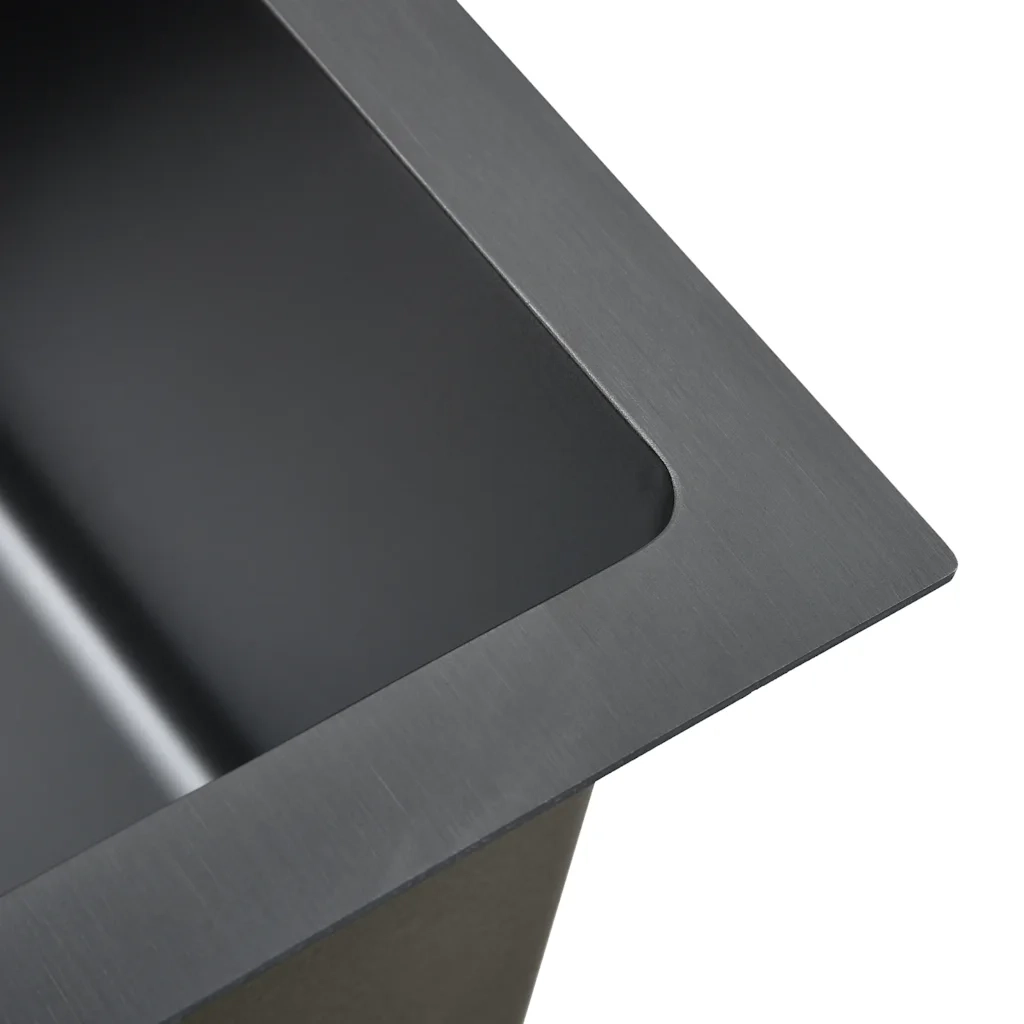Lavello da Cucina Lavorato a Mano-Lavandino-Lavabo Nero Acciaio Inox 646241