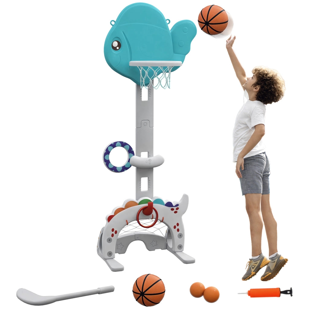 Canestro da Basket per Bambini Regolabile in Altezza con Palla ¨C Minimal ¨C Multicolore