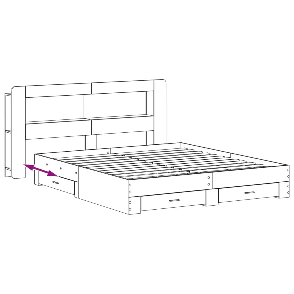 Telaio del letto con storage Grigio Cemento 200 x 200 cm 3433901