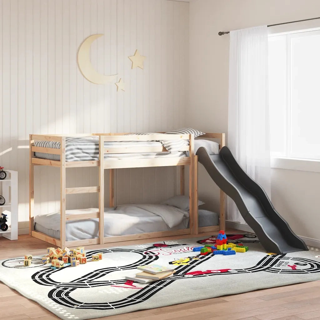 Letto a Castello Scivolo e Scala 80x200 cm Legno Massello Pino 3284239