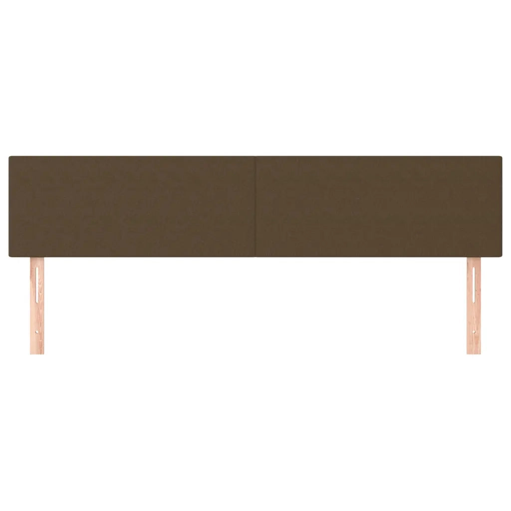 Testiera 2 pz-Set di 2 Testata-Testiera Decorativa Marrone Scuro 100x5x78/88 cm in Tessuto 622092