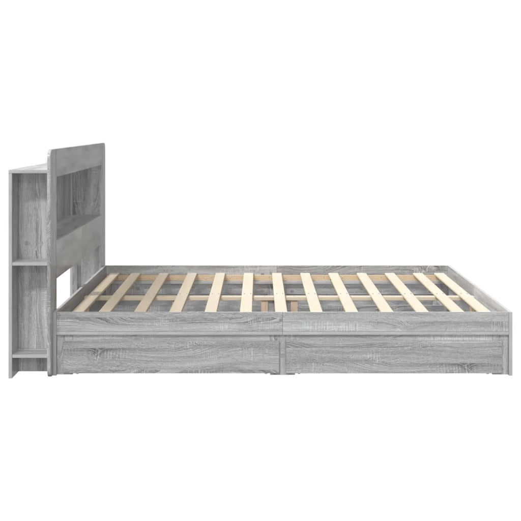 Telaio del letto con storage Sonoma grigio 200 x 200 cm 3433692
