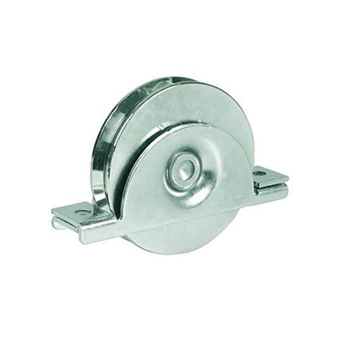 Ibfm 2223340 Ruota per Cancello Scorrevole con Supporto Interno Gola Tonda 20 mm Diametro 100 mm 1 Cuscinetto a Sfere Acciaio Zincato