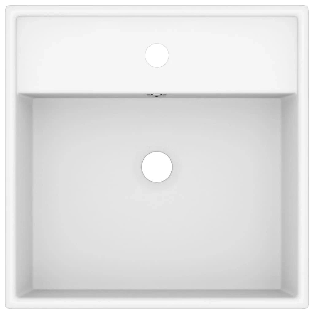 Lavabo quadrato di lusso con troppopieno lavabo da appoggio lavabo da bagno stanza da trucco casa 41 x 41 cm ceramica bianca opaca 02_0002685