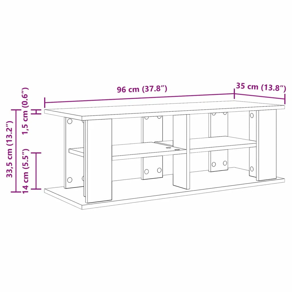 Supporto TV-Credenza per TV-Mobile TV Rovere fum¨¦ 96 x 35 x 33,5 cm