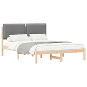 Letto matrimoniale | Letto per adulti | Letto con Testiera Rivestita Grigio chiaro 135 x 190 cm