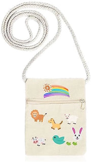 Set di 6 borse in tessuto - Borsa a spalla per bambini - Beige - Borsa per hobby - Borsa per pittura - Adatta per bambini - Beige