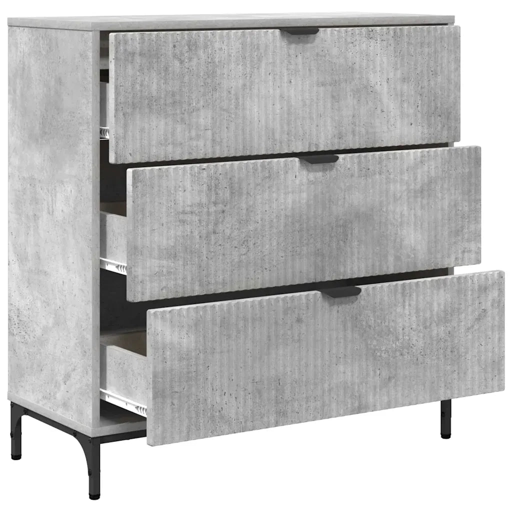 Credenza | Madia | Buffet da pranzo | Armadio da pranzo Grigio cemento 79,5 x 33 x 82 cm Legno multistrato