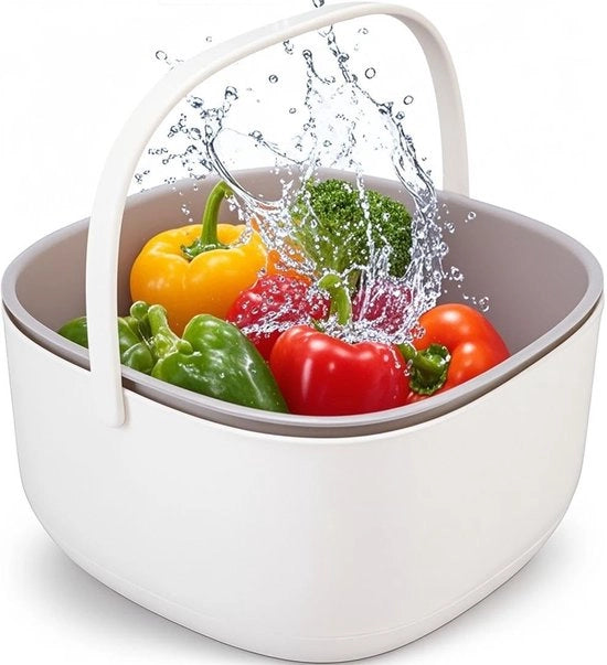 Lavastovigilante per Verdure e Frutta - Pulitore per Alimenti - Tecnologia Ultrasonica - Pulizia a 360 Gradi - Materiale PP Sicuro per l'Alimentazione - Grande Capacità di Stoccaggio - Lavastovigilante per Verdure