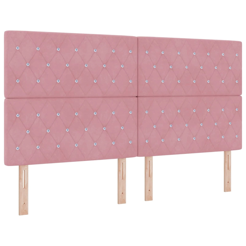 Letto con contenitore LED e materasso Rosa 180 x 200 cm Velluto 3460259