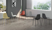 Sedia Frida Design Moderno in Polipropilene con Gambe in Metallo - Seduta Ergonomica per Arredo Interni Casa Ufficio - Colore Nero
