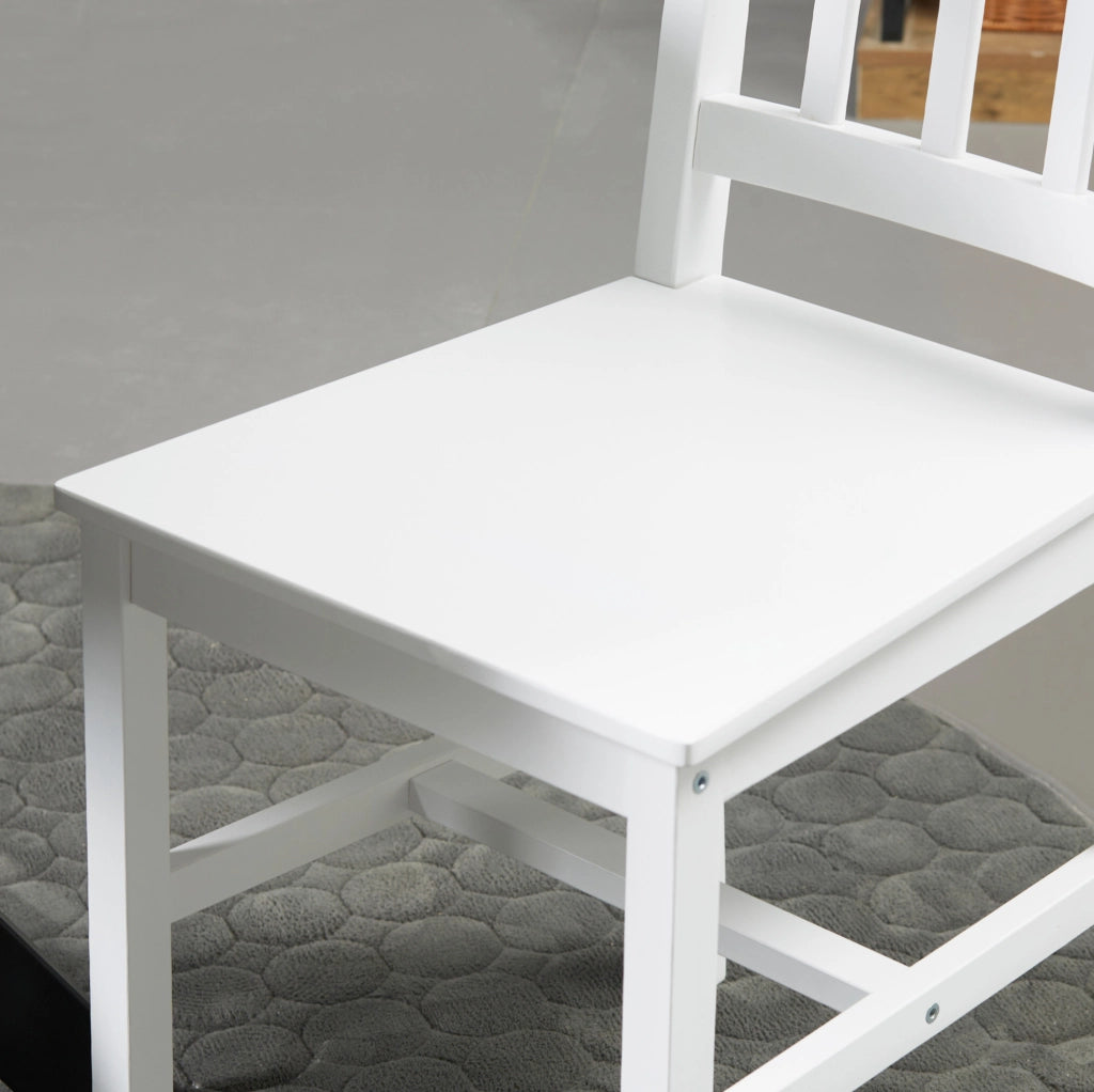 Set di 4 sedie da pranzo 41x46.5x85.5 cm con schienale aperto in legno bianco