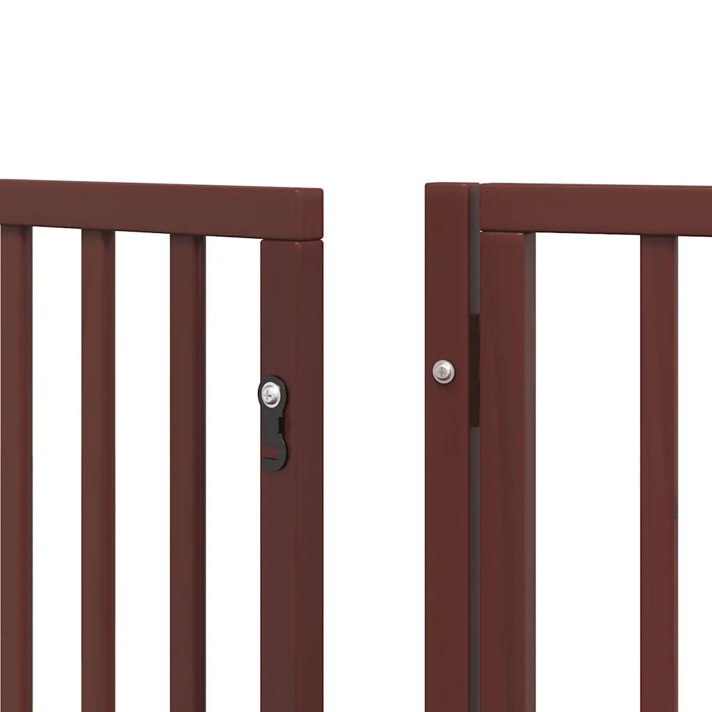 Cancello Cani Porta Pieghevole Marrone 12 Pannelli 600cm Pioppo 3155551