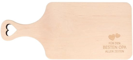 Scritta personalizzabile | Piastra di colazione in legno con incisione a doppia faccia "Per il miglior nonno" – piastra di taglio con manico | Regalo per nonno