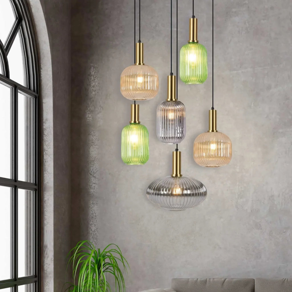 LÚZETE - LÁMPARA DE TECHO 6 LUCES TULIPAS COMBINADAS Ø70 E27 SHELBY
