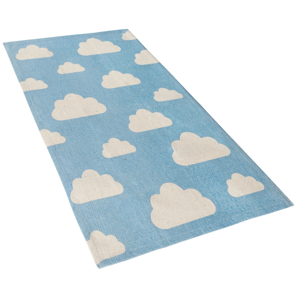 Tappeto da tappetino Nuvola Blu 60 x 90 cm passatoia a pelo corto per la sala giochi dei bambini
