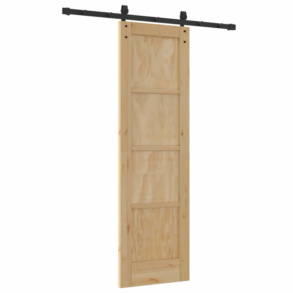 Porta scorrevole Naturale 61 x 198,5 cm Legno Massello di Pino 3445431