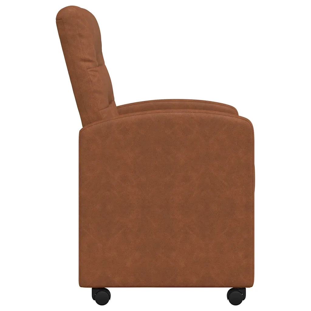 Sedie da Pranzo con Ruote 2 pz | Sedie da cucina Marrone 58 x 67 x 97 cm