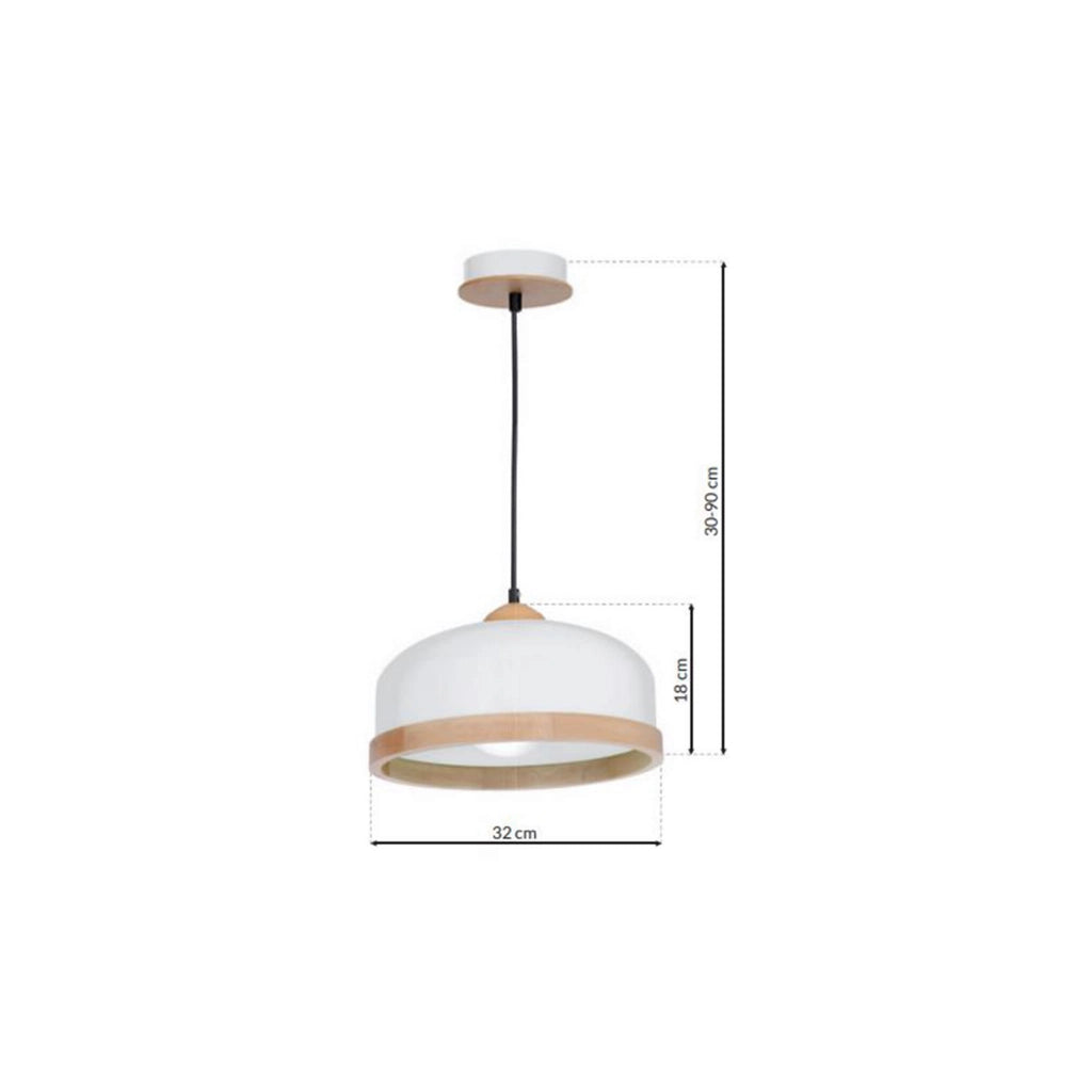 Lampada a sospensione Milagro Studio bianca E27 Ø32