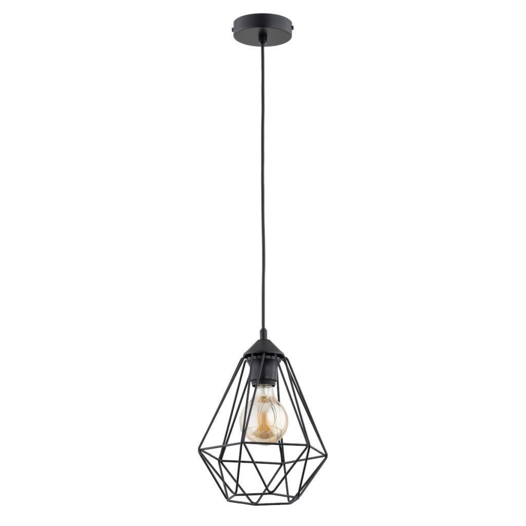 Lampada a sospensione loft nera gabbia E27 Ø20 Alfa