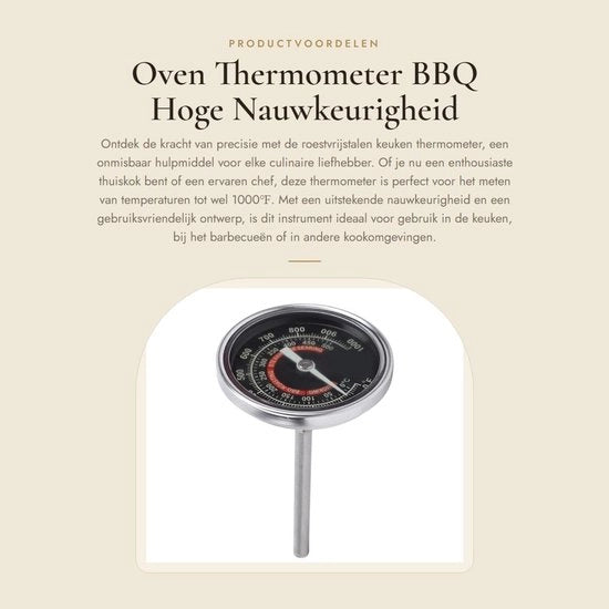 Termometro per forno - alta precisione - in acciaio inossidabile - per cucina - per barbecue