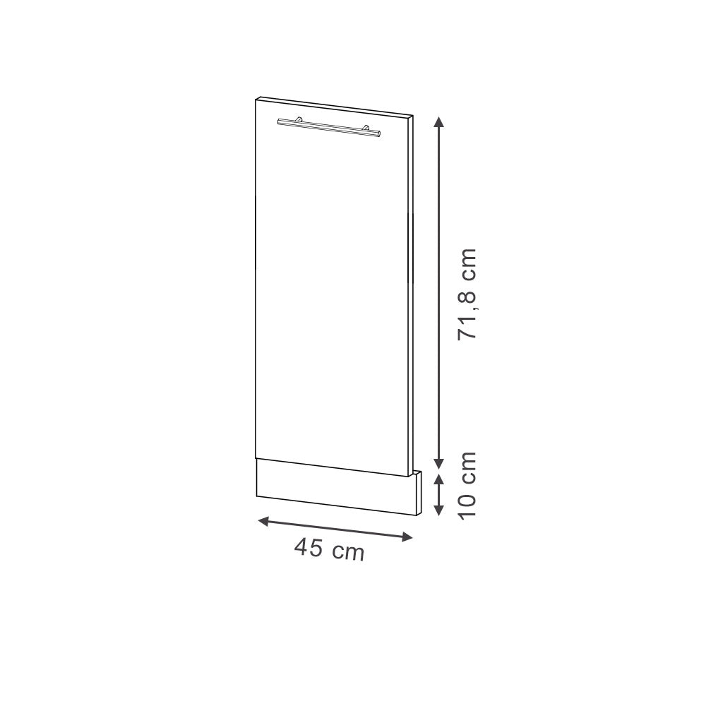 Pannello frontale della lavastoviglie Fame-Line Blu scuro lucido/Bianco 45 cm, PL Rovere Vicco