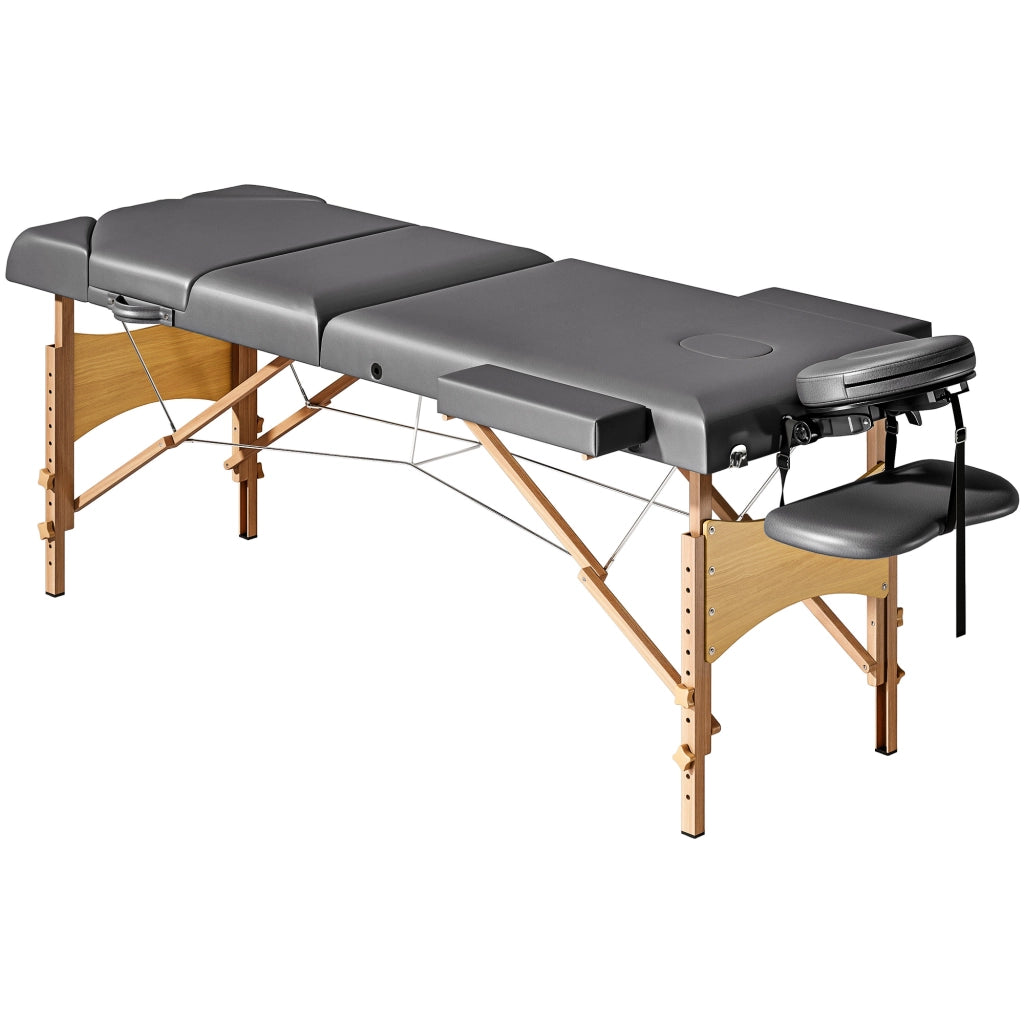 Letto reclinabile in legno con testiera regolabile e braccioli ¨C Zephmum ¨C Grigio 215x60x62-89 cm