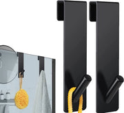 Hanger per doccia autoportante - 2 pezzi - Hanger universale per doccia - Hanger per doccia senza forare - Con cuscinetto antiscivolo - Hanger per asciugamani doccia - Accessori bagno - Nero - 16,5x2,5cm