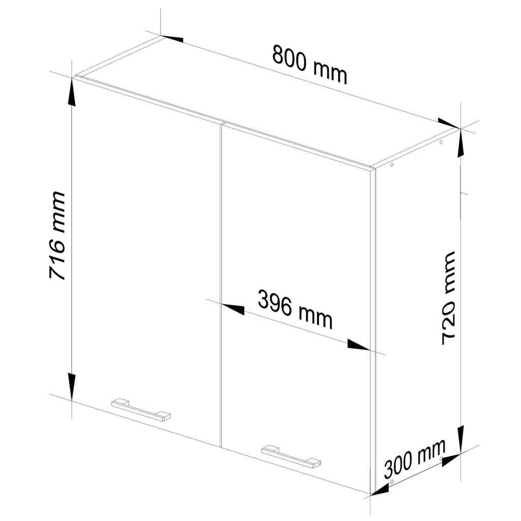 Mobile da cucina pensile sistema AKORD OLIWIA 80 cm H720 Bianco 2 ante 80x30x72 cm
