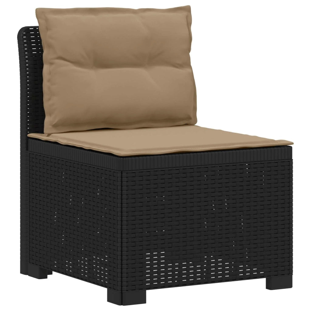 Divano da esterno-Divano da Giardino 3 posti con cuscini in look rattan PP 769717
