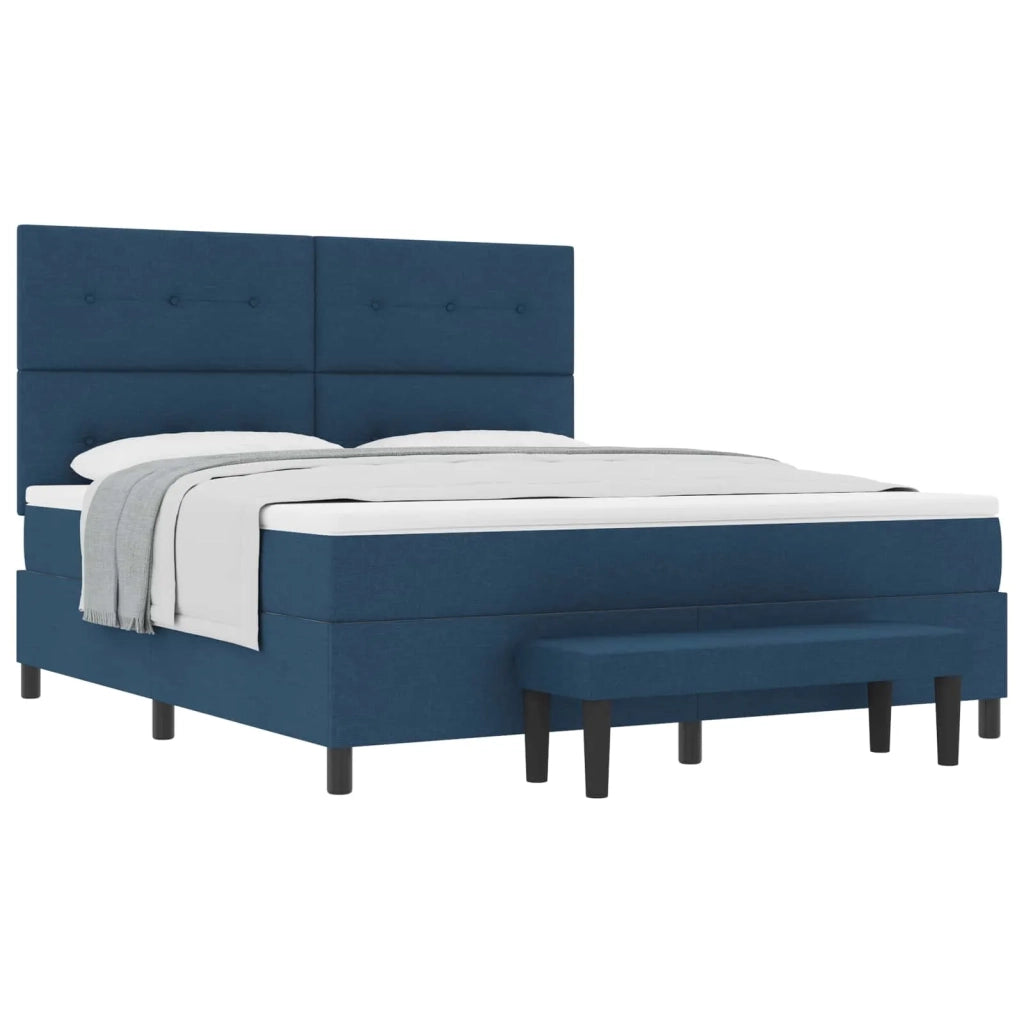 Letto a molle con materasso Blu 180 x 200 cm Tessuto
