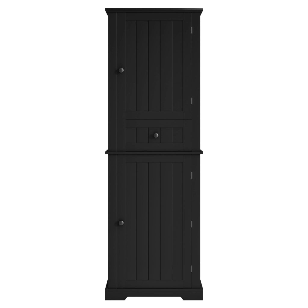 Mobile bagno nero 56 x 28 x 167,3 cm in MDF con cassetto centrale e ripiani regolabili