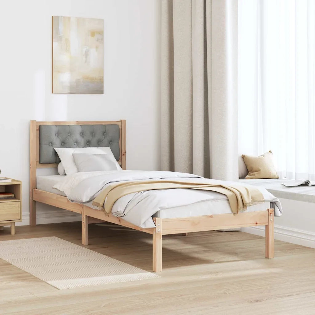 Struttura del letto Grigio chiaro 90 x 190 cm Pino massello 878224