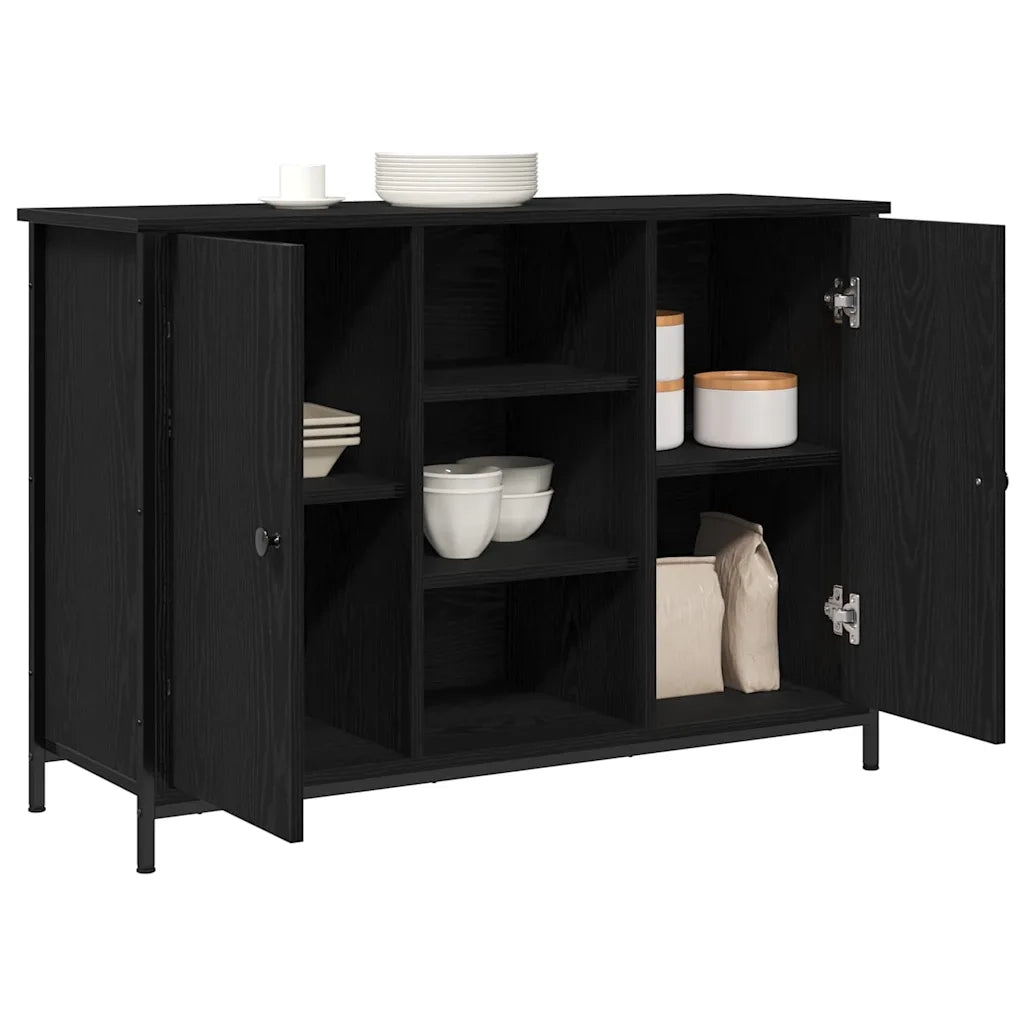 Credenza | Madia | Buffet da pranzo | Armadio da pranzo Rovere Nero 100 x 35 x 70 cm