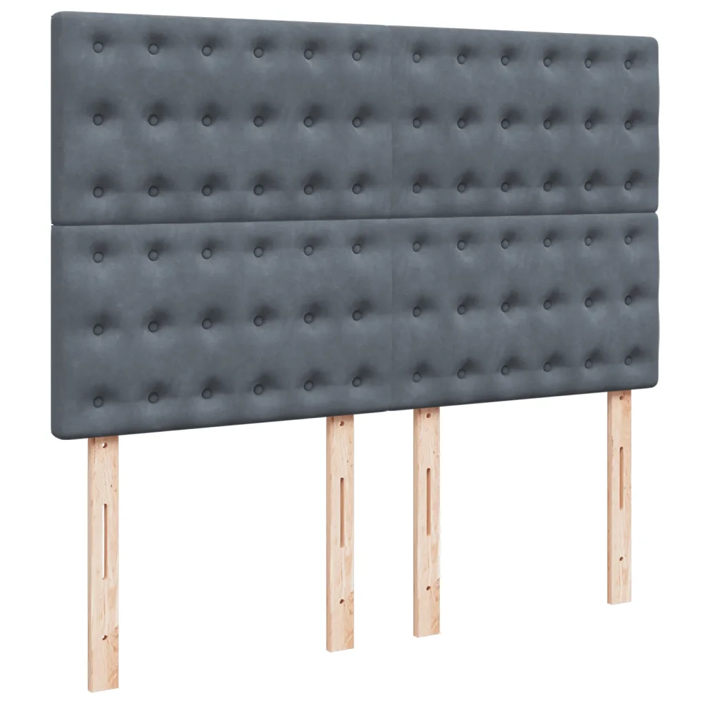 Giroletto a Molle con Materasso Grigio Scuro 160x200 cm Velluto 3293267