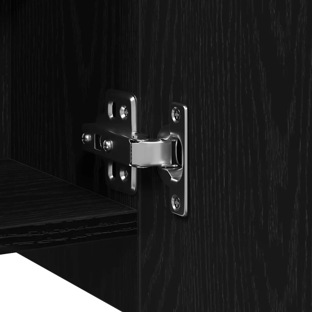Mobiletto per specchio da Bagno | Armadio da bagno Rovere Nero 62,5 x 20,5 x 64 cm