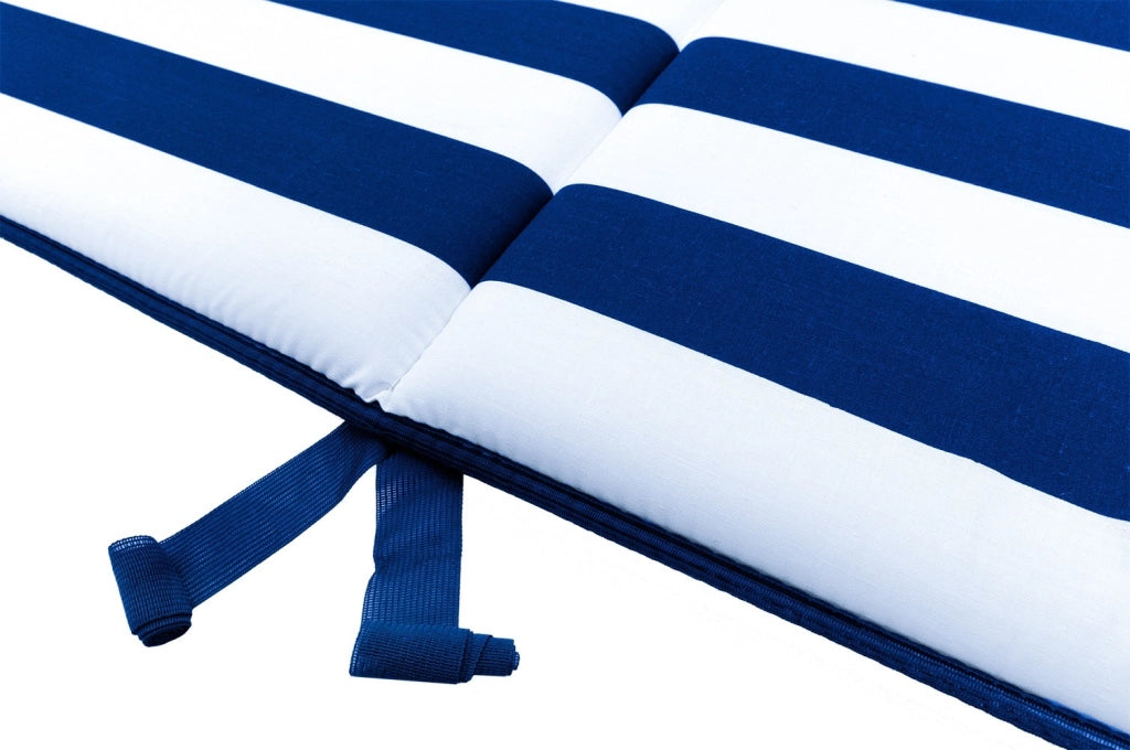 Cuscino Sdraio Morbido A Righe Copri Seduta Lettino Prendisole Pieghevole Made In Italy Blu
